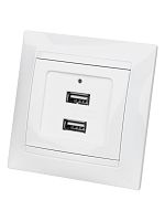 Розетка 2USB порт 2,1А 5В белая Лама TDM | код SQ1815-0041 | TDM