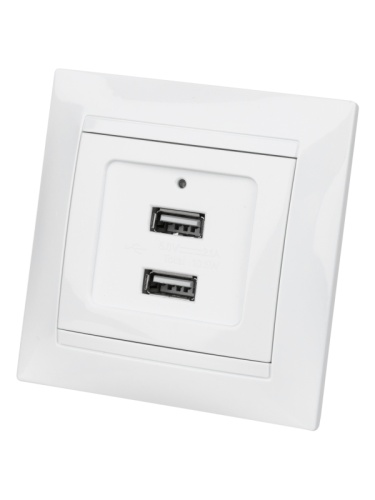 Розетка 2USB порт 2,1А 5В белая Лама TDM | код SQ1815-0041 | TDM