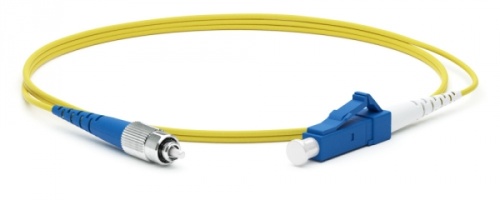 Патч-корд волоконно-оптический (шнур) SM 9/125 (OS2) FC/UPC-LC/UPC 2 мм simplex LSZH 10 м, Hyperline FC-S2-9-FC/UR-LC/UR-H-10M-LSZH-YL | код 240186 | Hyperline