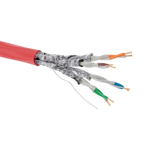 Кабель CAT 5е, U/FTP, нг(А)-FRHF, бухта 305м, красный | код RN5EUFA04RD | DKC