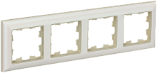 BRITE Рамка 4-мест. РУ-4-Бр беж./жемч. IEK | код BR-M42-12-1-K10 | IEK