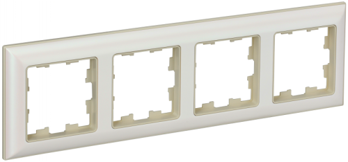 BRITE Рамка 4-мест. РУ-4-Бр беж./жемч. IEK | код BR-M42-12-1-K10 | IEK