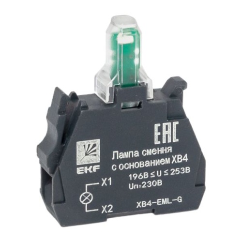 Лампа сменная c основанием XB4 зеленая 230В PROxima | код XB4-EML-G | EKF фото 2