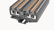 DS6-QU-01P-11-00Z(H), Клемма PUSH-IN, 6 мм.кв., 4C, серый, шт | код 11040000145 | DEGSON