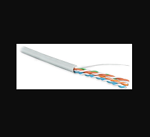 Кабель витая пара неэкран. U/UTP категория 5e 4 пары (24 AWG) одножильный (solid) LSZH синий | код 273506 | Hyperline