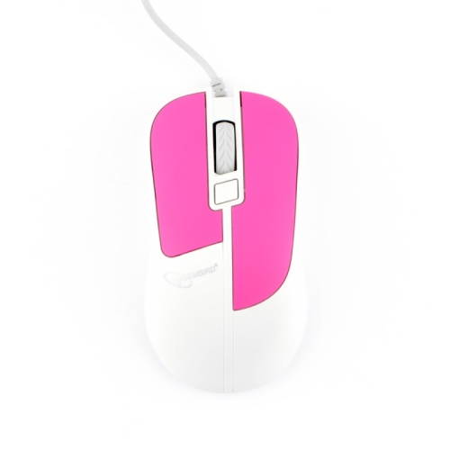 Мышь Gembird MOP-410-P, USB, фуксия, 3 кнопки+колесо кнопка, soft touch, 1600 DPI, кабель 1.5м | код MOP-410-P | Gembird