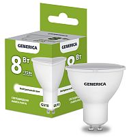 Лампа светодиодная PAR16 софит 8Вт 230В 4000К GU10 GENERICA | код LL-PAR16-08-230-40-GU10-G | IEK