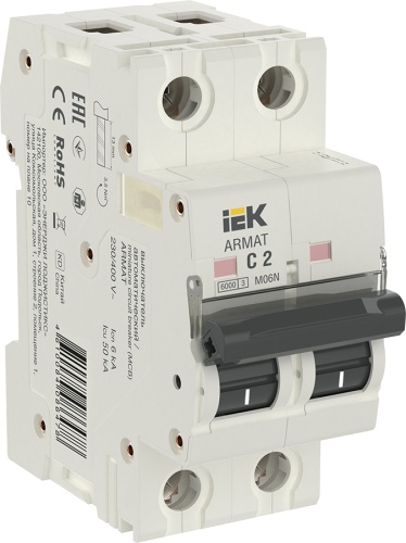 ARMAT Автоматический выключатель M06N 2P C 2А | код AR-M06N-2-C002 | IEK 