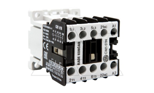 Мини-контактор CM1 01N 220/230V 50Hz, 3P, 12A/(20A по AC-1), 5.5kW(400VAC), 220/230VAC, 1NC | код EAC606375 | Rade Koncar