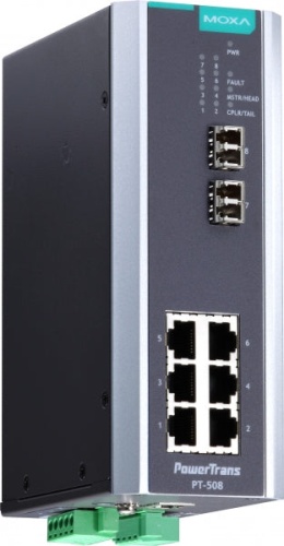 Коммутатор PT-508-MM-LC-HV IEC 61850-3 Ethernet switch, 6 10/100BaseT(X), 2 100BaseFX multi-mode, LC, 1 x 220 VAC, -40~85?C | код 00-06066478 | MOXA