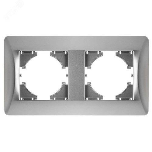 GUSI Ugra РАМКА 2-местная, цвет серебро. | код С1120-004 | GUSI ELECTRIC