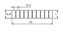 305801/10 Маркировка клемм TU/TP/TC сеч. 2,5мм2, шир. 5.2мм, нумерац. «10», шт | код 305801/10 | SUPU