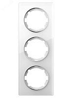 Рамка вертикальная стеклянная тройная, цвет белый | код 2234945 | OneKeyElectro