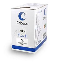 Cabeus FTP-4P-Cat.5e-SOLID-GY Кабель витая пара экранированная FTP (F/UTP), категория 5e, 4 пары (24 AWG), одножильный, экран - фольга (305 м), PVC нг(А)-LS | код 7173c | Cabeus