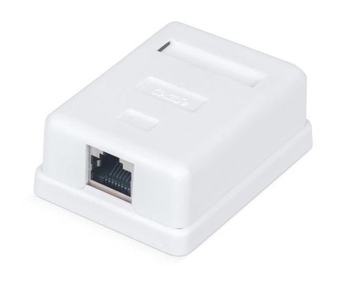 Розетка компьютерная 1-м ОП WR-WS-8P8C-C5E-SH-1 RJ45 кат.5E экранир. Dual IDC бел. | код 505217 | WRline