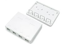 Корпус SBB3-4-WH настенной розетки для установки 4-х вставок типа Keystone Jack | код 441130 | Hyperline