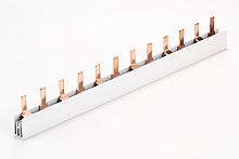 Шинка гребенчатая P-2L-1000/16, тип штырь, 2P-54Mod., 16mm?, 80A, 230/415V, 1000mm | код KP25416 | KASEEY