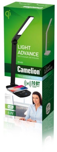 Светильник настольный KD-825 C02 LED 16Вт 230В 380лм 4500К рег. ярк. беспров. заряд. черн. Camelion 14162 фото 2