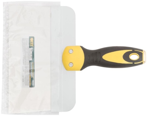 Шпатель фасадный нержавеющий профи прорезиненная ручка сметал. бойком 200мм FIT 06442 фото 3 Шпатель фасадный нержавеющий профи прорезиненная ручка сметал. бойком 200мм FIT 06442 фото 3