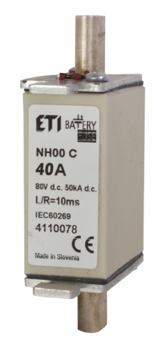 Предохранитель NH-000 Battery 40A 80V DC | код 004110078 | ETI