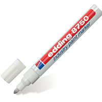 Маркер-краска лаковый (paint marker) EDDING 8750,БЕЛЫЙ, 2-4 мм, круглый наконечник, алюминиевый корпус, E-8750/49 | код 150599 | EDDING
