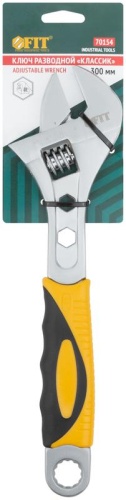 Ключ разводной Классик, шкала, увеличенный захват, прорезиненная ручка 300 мм, 42 мм | код 70154 | FIT фото 3