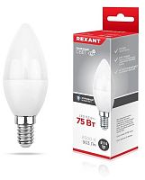 Лампа светодиодная 9.5Вт Свеча (CN) 6500К нейтр. бел. E14 903лм | код 604-203 | Rexant