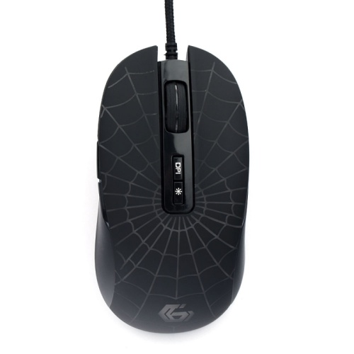 Мышь игровая Gembird MG-560, USB, черный, паутина, 7 кн, 3200 DPI, подсветка 6 цветов, кабель ткан 1.8м | код MG-560 | Gembird