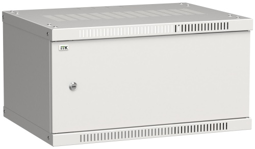ITK Шкаф настенный LINEA WE 6U 600х450мм дверь металл серый | код LWE3-06U64-MF | IEK