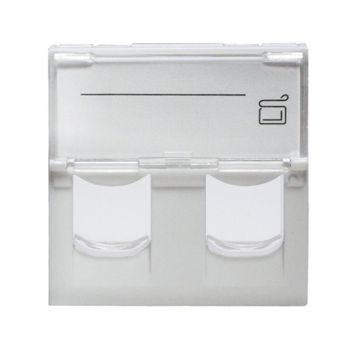 Панель лицевая 2 порта (45х45 Keystone шторки откидное маркировочное окно) (DIY упак.) | код 10-0302-1 | SUPRLAN фото 3