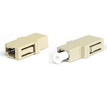 Адаптер оптический проходной LC/PC-LC/PC MM simplex корпус пластиковый бежевый белые колпачки | код 242820 | Hyperline