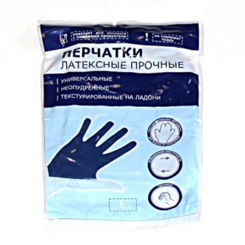Перчатки латексные прочные L, 1 пара/144/12 (HB003G) | код 14694 | АДМ