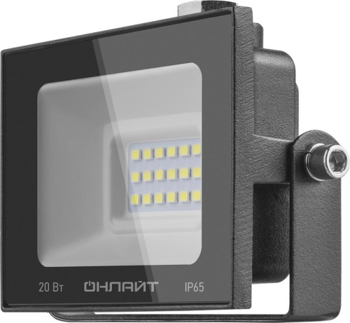 Прожектор светодиодный 61 946 OFL-20-4K-BL-IP65-LED 20Вт 4000К IP65 1600лм черн. | код 61946 | ОНЛАЙТ