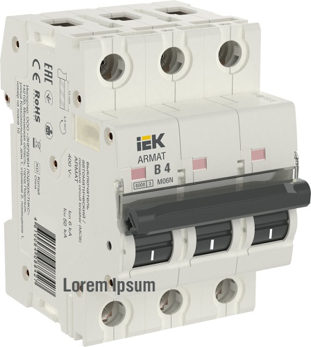 ARMAT Автоматический выключатель M06N 3P B 4А | код AR-M06N-3-B004 | IEK 