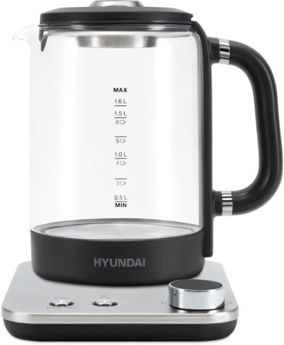 Чайник электрический Hyundai HYK-G5401 1.7л. 2200Вт серый/серебристый корпус: стекло/пластик | код 1867068 | HYUNDAI