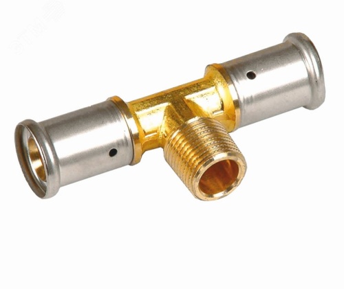 Тройник пресс 26x1/2'НРх26 переходной, латунь | код 14P-260426 | Henco