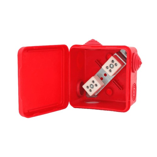 Коробка распределительная огнестойкая 100х100х50мм IP54 КРОПС-П1 FRJB-KM-P1-10-03-КРОПС-IP54 КРОПС-П1 для кабелей до 10кв.мм 3 клеммы КМ KR0018 фото 2