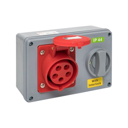 Розетка с блокировкой и выключателем 1415 3Р+РЕ+N 16А 380В IP44 | код ps-1415-16-380 | EKF фото 5