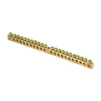 Шина PEN "ноль-земля" (6х9мм) 22 отверстия латунь крепеж по центру PROxima | код sn0-63-22 | EKF