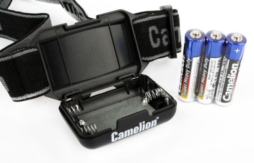 Фонарь налобный LED5355 1Вт COB LED 3 реж. 3XAAA пласт. блист. черн. Camelion 13748 фото 5