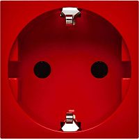 Розетка с заземлением - безвинтовые зажимы - без шторок 16А 250В - 90°- 2 модуля - красный | код 4525054 | Legrand