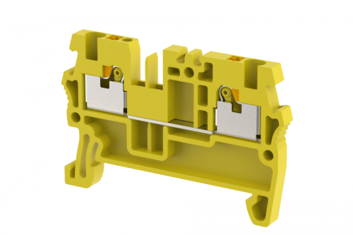 Клемма проходная PUSH-IN 1,5 мм2, на 2 подключения, желтая PQ1.5-YELLOW | код 3101010004 | Elmex