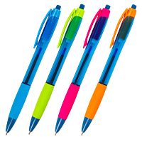 Ручка шариковая масляная автоматическая с грипом BRAUBERG FRUITY RG, СИНЯЯ, узел 0,7 мм, линия письма 0,35 мм, 142655 | код 142655 | BRAUBERG