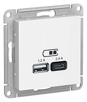 Механизм розетки USB AtlasDesign A+С 5В/2.4А 2х5В/1.2А бел. | код ATN000139 | Schneider Electric