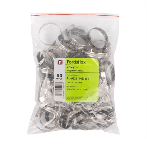 Хомут червячный PL-9 (16-25)/W4 стальн. Fortisflex 103914 фото 2