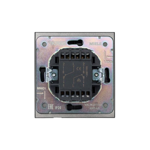 Выключатель STRONG одноклавишный перекрестный (переключатель) 10А скрытой установки механизм антрацит | код KR-78-0710-5 | REXANT фото 3