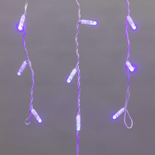 Гирлянда Айсикл Бахрома светодиодный, 1,8 х 0,5 м, белый провод, 230 В, диоды синие, 48 LED | код 255-023 | Neon-Night фото 4
