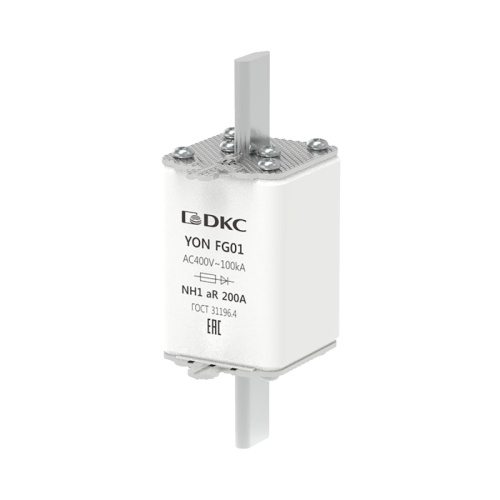 Предохранитель YON ножевого типа FG1 200А 400V характеристика aR | код 1FG01-0200-400V-AR | DKC