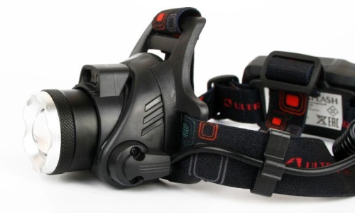 Фонарь аккумуляторный налобный E1336 1LED 4Вт фокус 4 режима аккум. 3.7В сенсорный черн. (бокс) Ultraflash 13906 фото 5