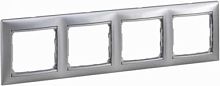 Рамка 4-м Valena горизонт. матов. алюм. (блист.) IEK 694379